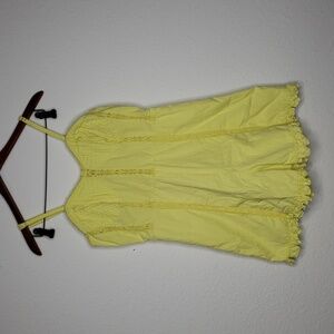 Urban Outfitters Womens Babydoll Sweatheart Neckline Romper Lace Size L Yellow